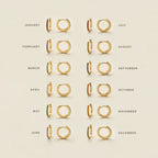 Dainty Birthstone Hoop Huggie Earrings - 13mm, Personalised Jewellery, view 2