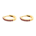 Dainty Birthstone Hoop Huggie Earrings - 13mm, Personalised Jewellery, view 5