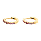 Dainty Birthstone Hoop Huggie Earrings - 13mm, Personalised Jewellery, view 5