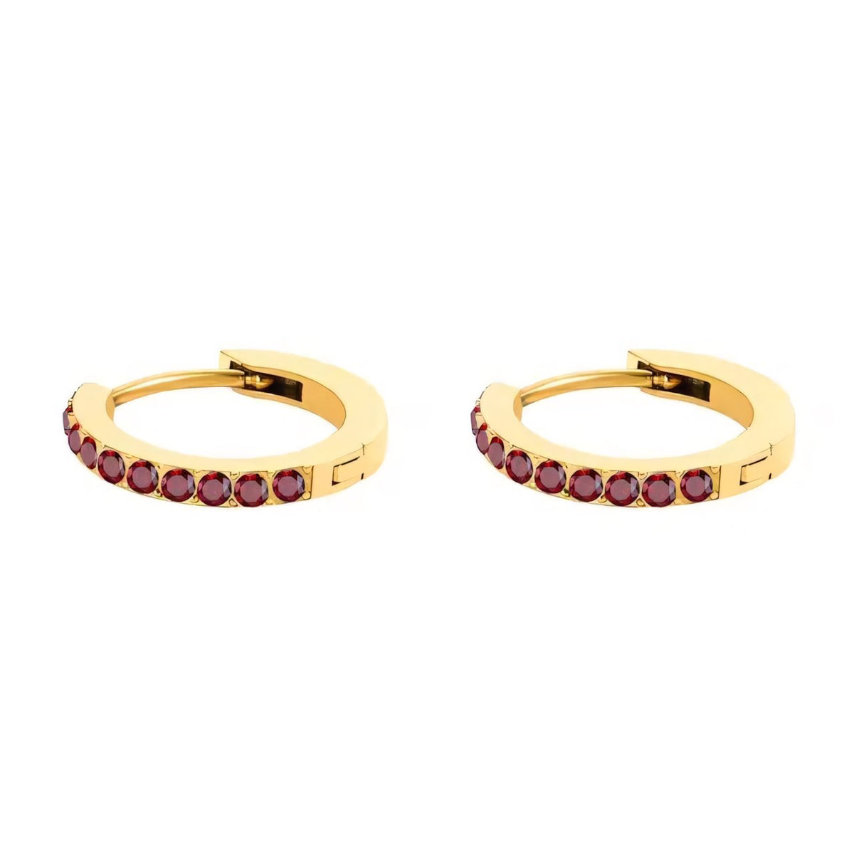 Dainty Birthstone Hoop Huggie Earrings - 13mm, Personalised Jewellery, view 5
