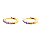 Dainty Birthstone Hoop Huggie Earrings - 13mm, Personalised Jewellery, view 6