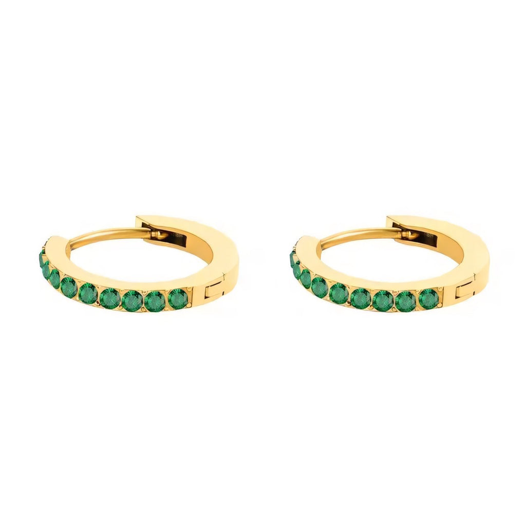 Dainty Birthstone Hoop Huggie Earrings - 13mm, Personalised Jewellery, view 9