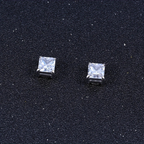 Unisex Magnetic Crystal Stud Earrings - Stainless Steel, Silver, Hypoallergenic, view 2