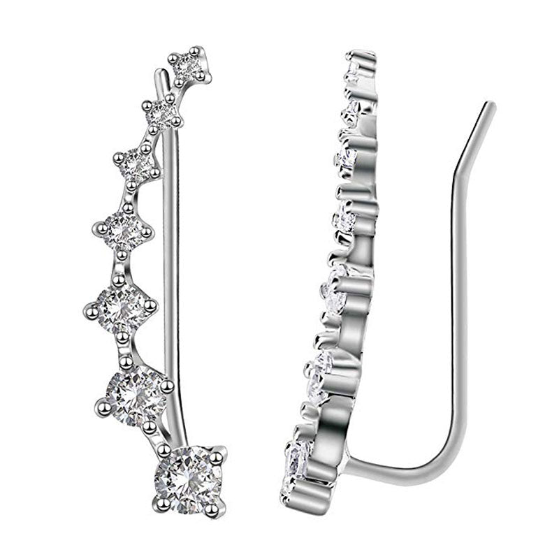 Shiny Zircon 925 Sterling Silver Earring for Women, view 10