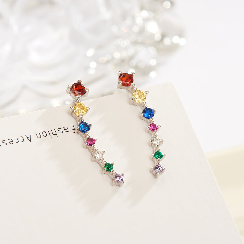 Shiny Zircon 925 Sterling Silver Earring for Women, view 11