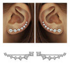 Shiny Zircon 925 Sterling Silver Earring for Women, view 12