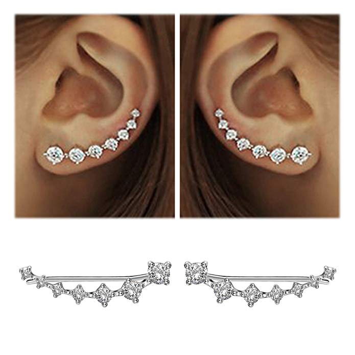 Shiny Zircon 925 Sterling Silver Earring for Women, view 12