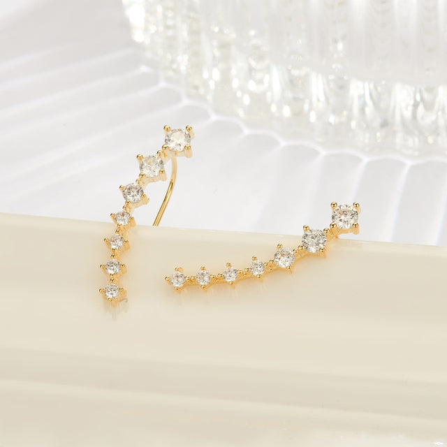 Shiny Zircon 925 Sterling Silver Earring for Women, view 2