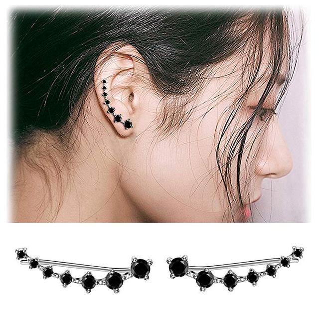 Shiny Zircon 925 Sterling Silver Earring for Women, view 6
