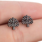 Boho Vintage Stud Earrings for Women - Sterling Silver, 1/4" Width, view 13
