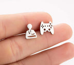 Boho Vintage Stud Earrings for Women - Sterling Silver, 1/4" Width, view 22