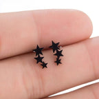 Boho Vintage Stud Earrings for Women - Sterling Silver, 1/4" Width, view 5