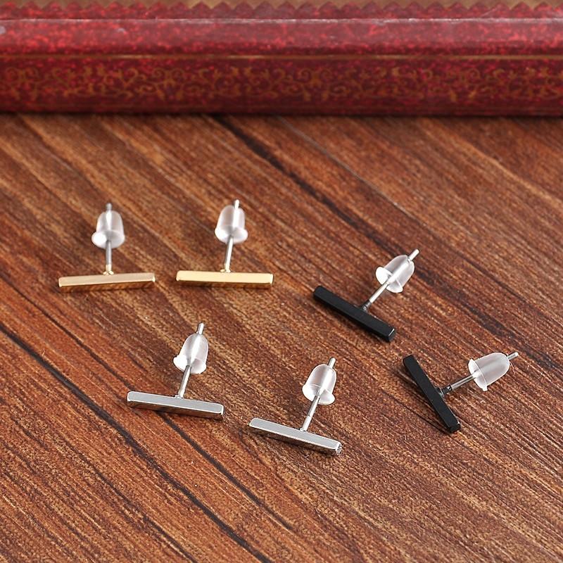 Classic T-Bar Stud Earrings for Women - Everyday Wear, view 3