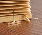 Classic T-Bar Stud Earrings for Women - Everyday Wear, view 5