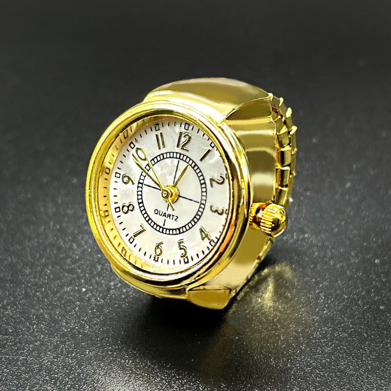 Unisex Pair Finger Rings Quartz Watches - Alloy, 2.5 cm, Trendy Style