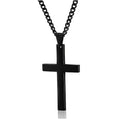 Men's Stainless Steel Cross Pendant Necklace - 60 cm Iron Chain