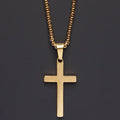 Classic Cross Men's Necklace - Stainless Steel, Faith Symbol Pendant