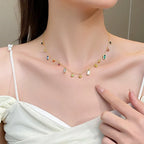 Dainty Crystals Choker Necklace for Women - Stainless Steel, Adjustable 41cm, view 2