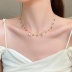 Dainty Crystals Choker Necklace for Women - Stainless Steel, Adjustable 41cm, view 3