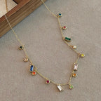 Dainty Crystals Choker Necklace for Women - Stainless Steel, Adjustable 41cm, view 4