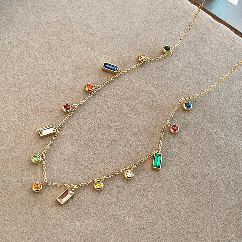 Dainty Crystals Choker Necklace for Women - Stainless Steel, Adjustable 41cm, view 5