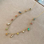 Dainty Crystals Choker Necklace for Women - Stainless Steel, Adjustable 41cm, view 5