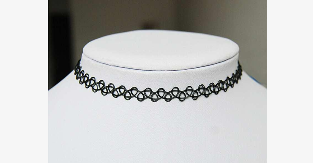 Vintage Stretch Choker Necklace for Women - Handmade, Flexible Fit