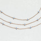 Dainty Tiny Flowers Necklace - Blue Blossom, Lightweight, Everyday Wear, view 2