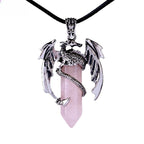 Bohemian Style Dragon Necklace - Natural Mystic Gemstone, Copper, 5.5cm Pendant, view 10