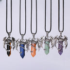 Bohemian Style Dragon Necklace - Natural Mystic Gemstone, Copper, 5.5cm Pendant, view 4