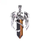Bohemian Style Dragon Necklace - Natural Mystic Gemstone, Copper, 5.5cm Pendant, view 5