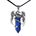 Bohemian Style Dragon Necklace - Natural Mystic Gemstone, Copper, 5.5cm Pendant, view 7