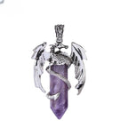 Bohemian Style Dragon Necklace - Natural Mystic Gemstone, Copper, 5.5cm Pendant, view 8