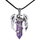 Bohemian Style Dragon Necklace - Natural Mystic Gemstone, Copper, 5.5cm Pendant, view 9