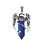 Bohemian Style Dragon Necklace - Natural Mystic Gemstone, Copper, 5.5cm Pendant