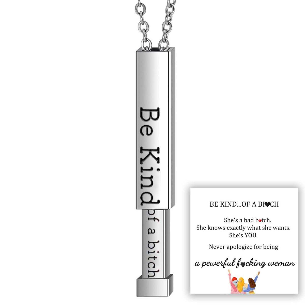 Hidden Message Necklace for Women - 18k Gold, 18" Adjustable, Humorous Gift, view 11