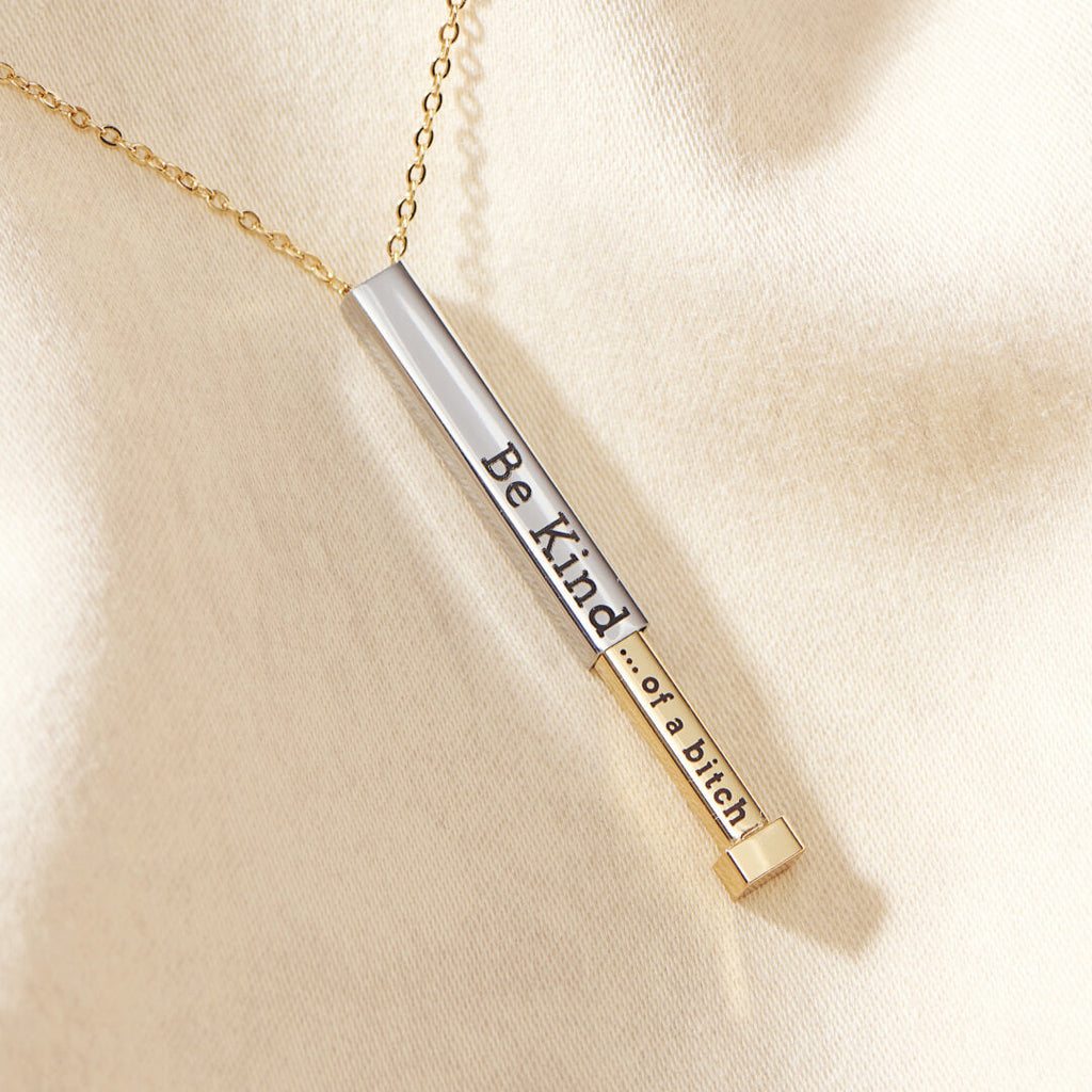 Hidden Message Necklace for Women - 18k Gold, 18" Adjustable, Humorous Gift, view 5