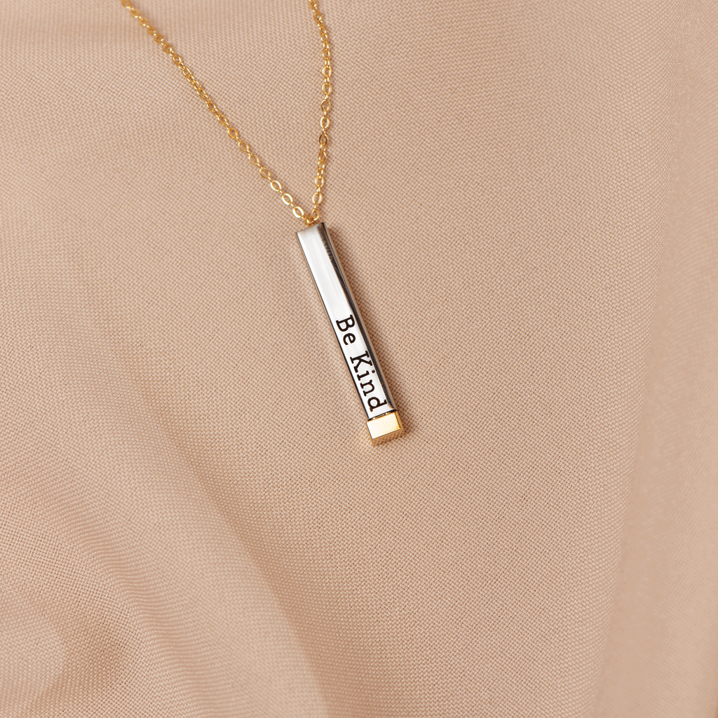Hidden Message Necklace for Women - 18k Gold, 18" Adjustable, Humorous Gift