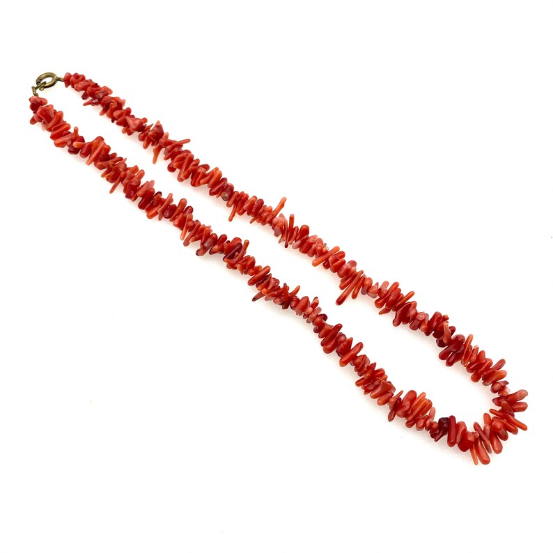 Red Coral Necklace for Women - 925 Silver, 46 cm, Handmade Bohemian Style, view 3