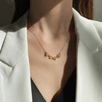 Magnetic Leaf and Heart Necklace - Copper, Mirror Polished, view 2