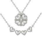 Magnetic Leaf and Heart Necklace - Copper, Mirror Polished, view 5