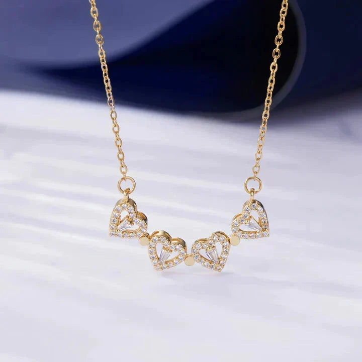 Magnetic Leaf and Heart Necklace - Copper, Mirror Polished