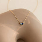 Dainty Dual Birthstone Heart Necklace - 45 cm Chain, view 4