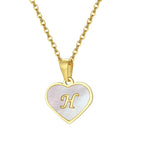 18k Pearl Heart Initial Letter Necklace - 50cm Length, Personalised Jewellery, view 15