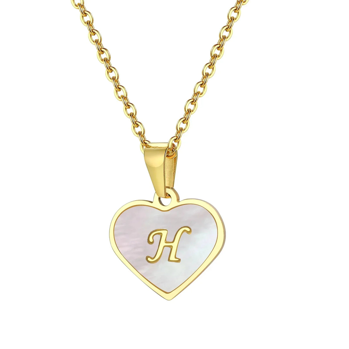 18k Pearl Heart Initial Letter Necklace - 50cm Length, Personalised Jewellery, view 15