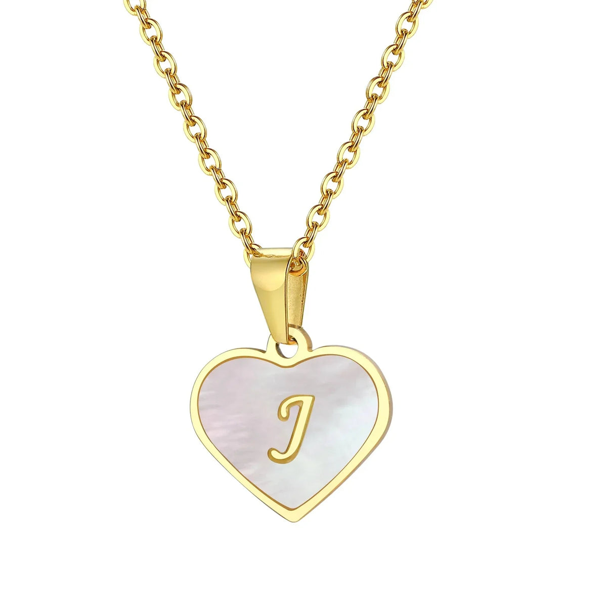 18k Pearl Heart Initial Letter Necklace - 50cm Length, Personalised Jewellery, view 17