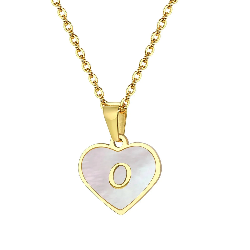 18k Pearl Heart Initial Letter Necklace - 50cm Length, Personalised Jewellery, view 22
