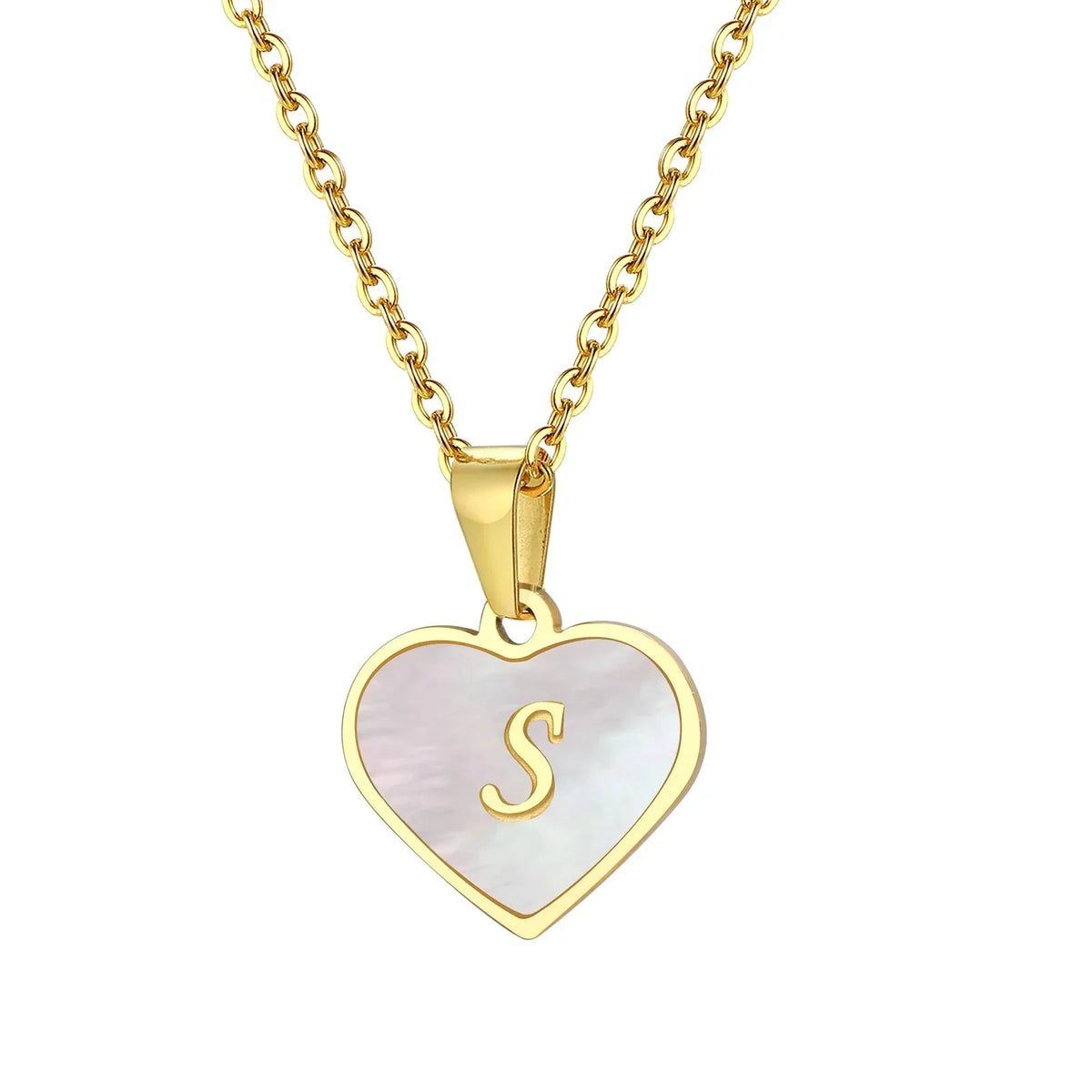 18k Pearl Heart Initial Letter Necklace - 50cm Length, Personalised Jewellery, view 26