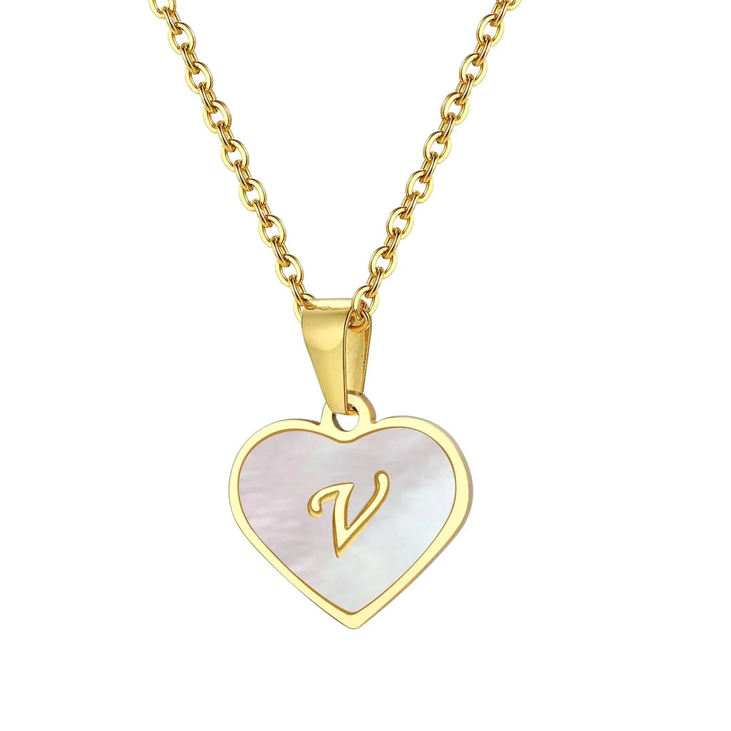 18k Pearl Heart Initial Letter Necklace - 50cm Length, Personalised Jewellery, view 29
