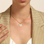 18k Pearl Heart Initial Letter Necklace - 50cm Length, Personalised Jewellery, view 3